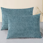 CaliTime Throw Pillow Covers Decorative 20 X 26 Inches Pack of 2 Cozy Chenille by CaliTime