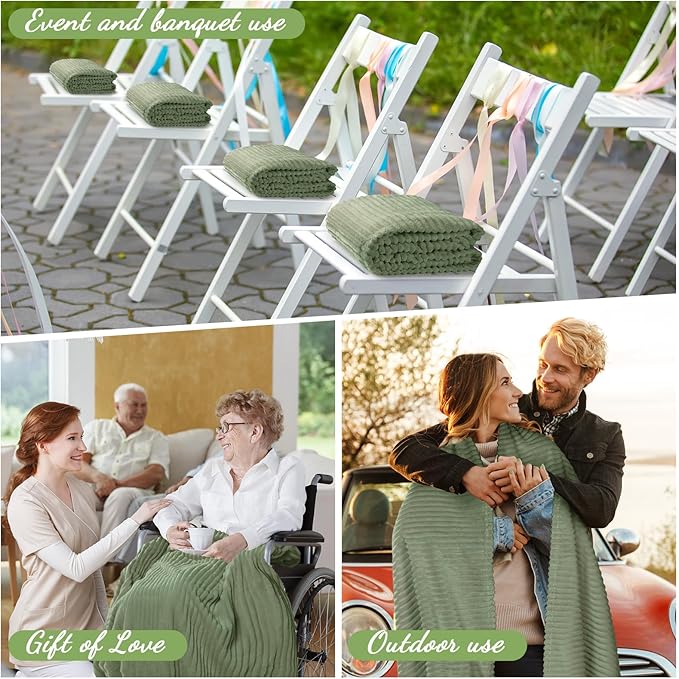 Buryeah 24 Pcs Flannel Throw Blanket Bulk 50 x 60 in Sleepover Blanket Outdoor - Image 4