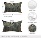 Rustic William Morris Night Moon Forest Green Decor Pillow Covers 12x20 - Image 2