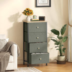 Sweetcrispy Dresser for Bedroom, 4 Drawer Storage Cabinet, Tall Nightstand