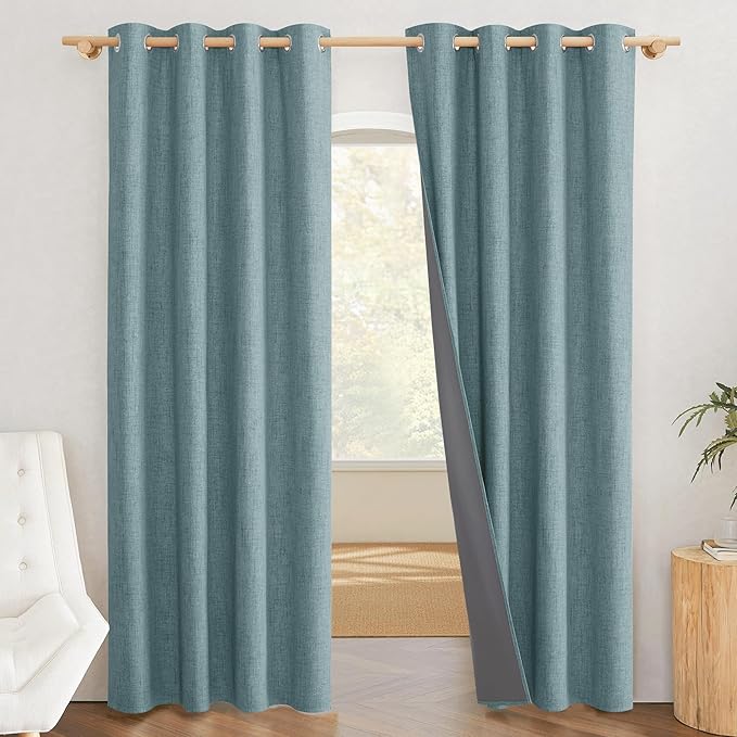 NICETOWN 100% Absolutely Blackout Linen Curtains by NICETOWN