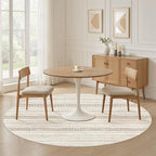 Nakagishi Round Rug Boho Area Rugs: 5x5 Washable Large Circle Neutral Soft - Image 4