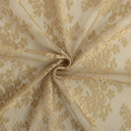 YJ YANJUN Vintage Lace Curtains 84 Inches Long-Victorian Floral Pattern Taupe - Image 6