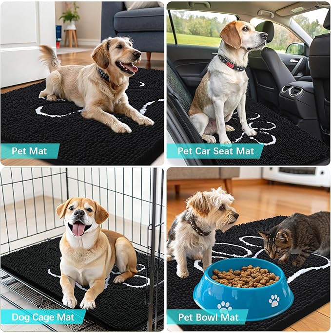 OLANLY Dog Door Mat for Muddy Paws 48x30, Paw Print Design, Absorbs Moisture - Image 7