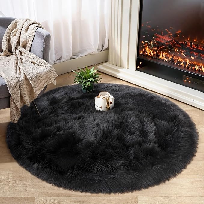 Ciicool Round Fur Fluffy Area Rug - Image 5