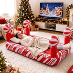 Chunful 1 Pcs 71x39 Christmas Movie Night Xmas Inflatable Red Air Bed