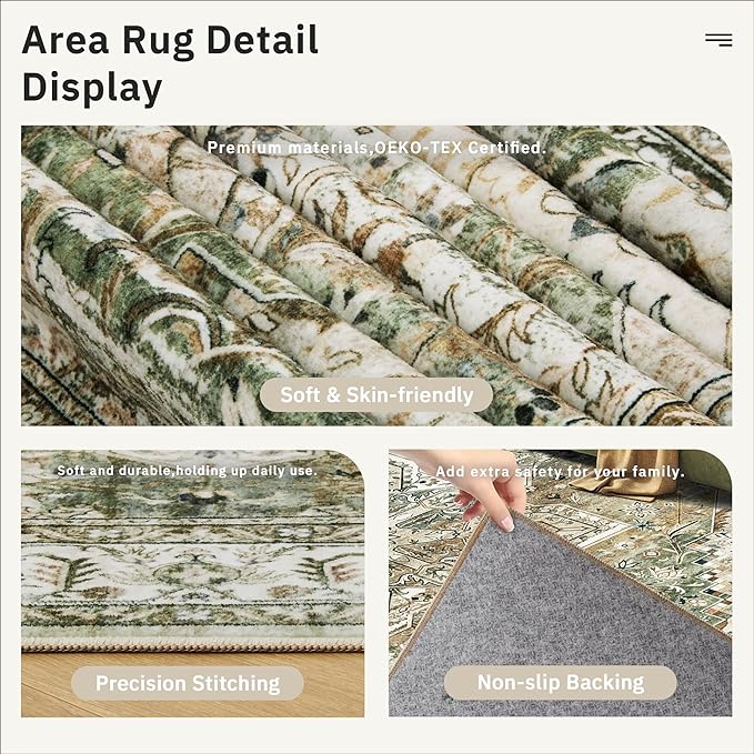 Soalmost Washable Area Rug 8x10, Large Soft Rugs - Image 6