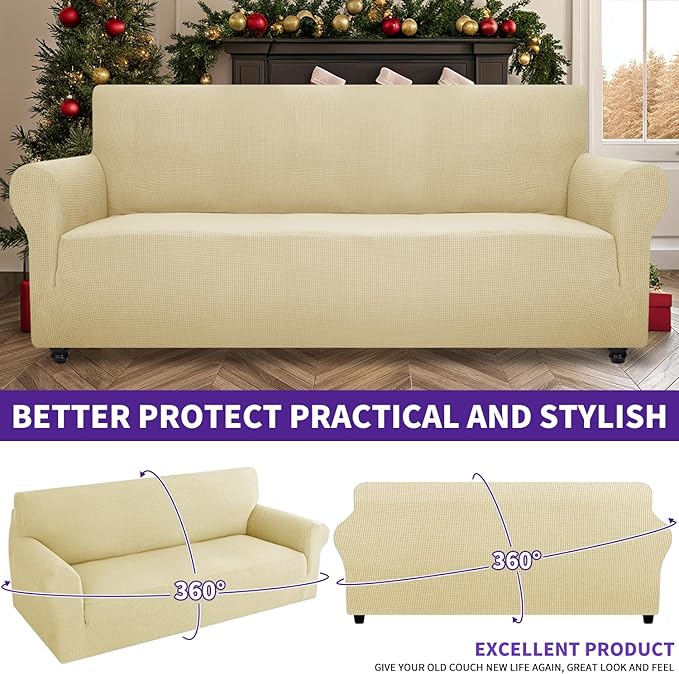 ZNSAYOTX Super Stretch Couch Cover Universal Sofa Covers - Image 2