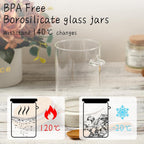 15 oz Glass Sugar Container, 2 Pack Coffee Container, Glass Jars with Lids