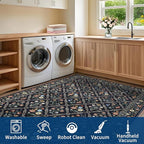 GarveeHome Grey Floral Rug 4x6 Rug Machine Washable Area Rug - Image 7