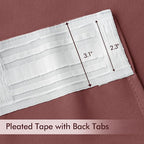 MIULEE Dusty Rose Back Tab Blackout Curtain 96 Inch Long 2 Panels Set - Image 4