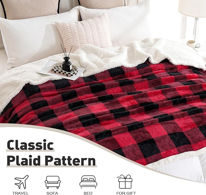 PU MEI Sherpa Fleece Throw Blanket 80" x 90" Reversible Plush Fluffy Large Big - Image 6