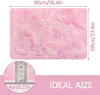 Small Area Rug for Bedroom 2x3ft Mini Tie-Dye Pink Fluffy Rug Mat Bedside Throw - Image 2