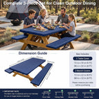 Picnic Table Cover with Bench Covers Camping Tablecloth Set with Pocket
