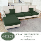 Couch Cushion Covers for Sectional Sofa L Shape Washable Separate Seat Chaise - Image 2