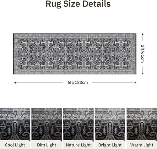 2x6 Hallway Washable Runner Rug - Image 2