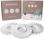 BONNYCO White Wall Mirrors Pack of 3 Pieces Home & Bedroom Decorations