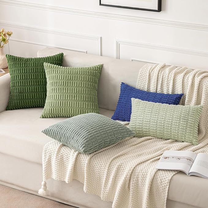 MIULEE Pack of 2 Spring Corduroy Decorative Throw Pillow Covers 20x20 Inch Soft - Image 4