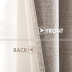 MIULEE Linen Texture Curtains, 2 Pack Blackout Thermal Insulated Khaki - Image 6