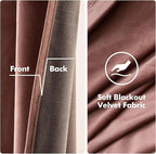 MIULEE Elegant Velvet Curtains Dusty Rose Pink Grommet Curtains Thermal - Image 3