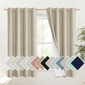 NICETOWN Taupe 100% Blackout Linen Curtains 63 inch Long Burg, Farmhouse Thick by NICETOWN