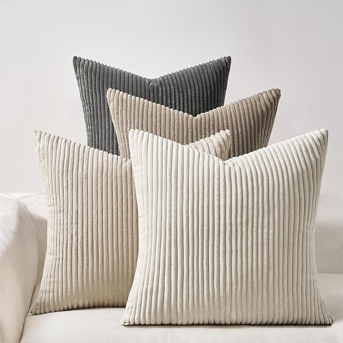 Topfinel 4 Packs Natural Decorative Throw Pillows Covers 26x26 Inch by Topfinel