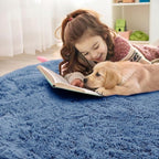 OLANLY Blue Round Rugs for Bedroom - Image 7