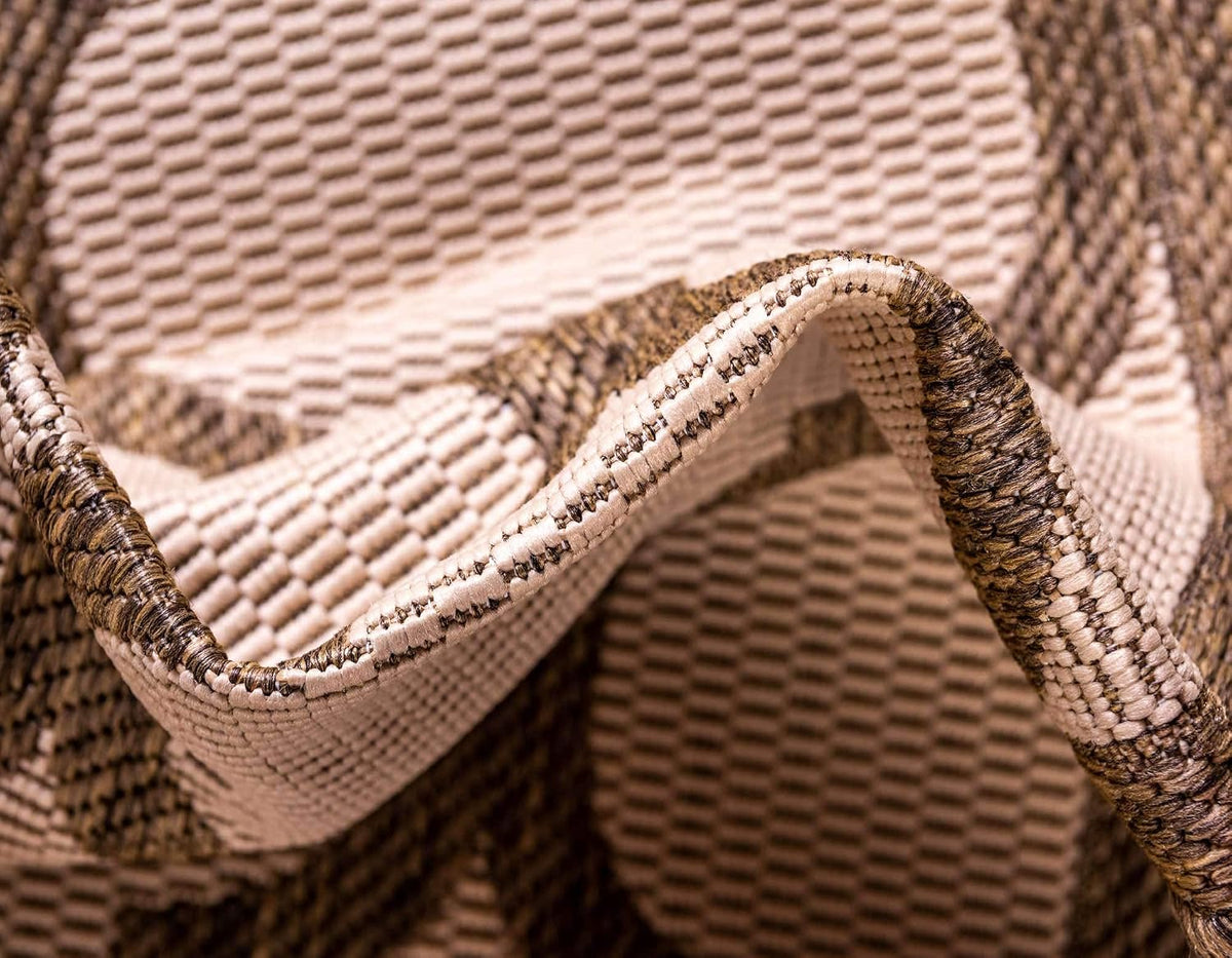 Unique Loom Outdoor Trellis Collection Area Rug - Moroccan (2' 2" x 6' 1" Runner, Beige and Brown/ Beige)