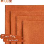 MIULEE Pack of 4 Decorative Outdoor Throw Pillow Covers Linen Waterproof Pillow - Image 5