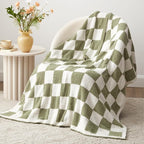 EXQ Home Checkered Throw Blanket, Knitted Blanket by EXQHomeTexitleCoLtd