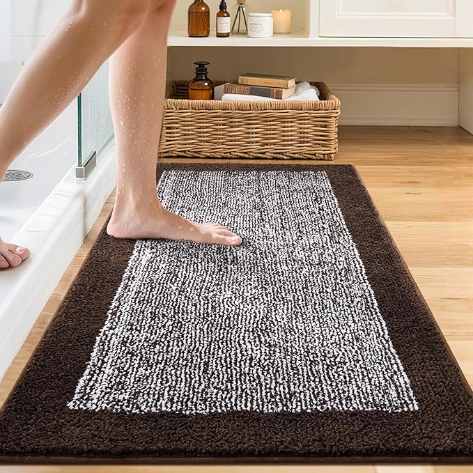 48x24 Long Bathroom Rugs Washable Non Slip, Soft Absorbent Quick Dry Mats - Image 2