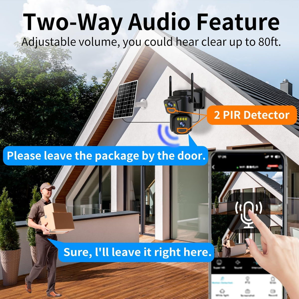 LETSCEE Security Cameras Outdoor WiFi,5G/2.4G Cameras for Home Security Solar Power with Dual Lens,Motion Detection,Night Vision,2-Way Audio,Weather Proof,No Subscription Fee