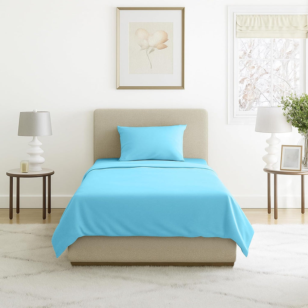 Lavish Home Brushed Microfiber Sheet Set, Light Blue, 3 Piece, Twin