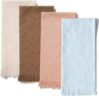 HEAVYWOOD Bathroom Hand Towel Turkish Cotton Face Towel 14X30 Absorbent Soft Face Kitchen Towel Decorative Set Boho Farmhouse Bathroom Decor (Beige, Pink, Coffee, Blue)