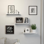 DOLLFIO Floating Wall Shelves, Decor & Storage, White, 16.5'', 3Pcs
