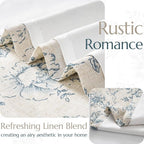 jinchan Lined Linen Blend Curtain Floral Curtains - Image 3