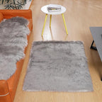 linmopm Faux Fur Rug Sheepskin Shag Fluffy Fuzzy Grey 3x4 ft Rugs - Image 4
