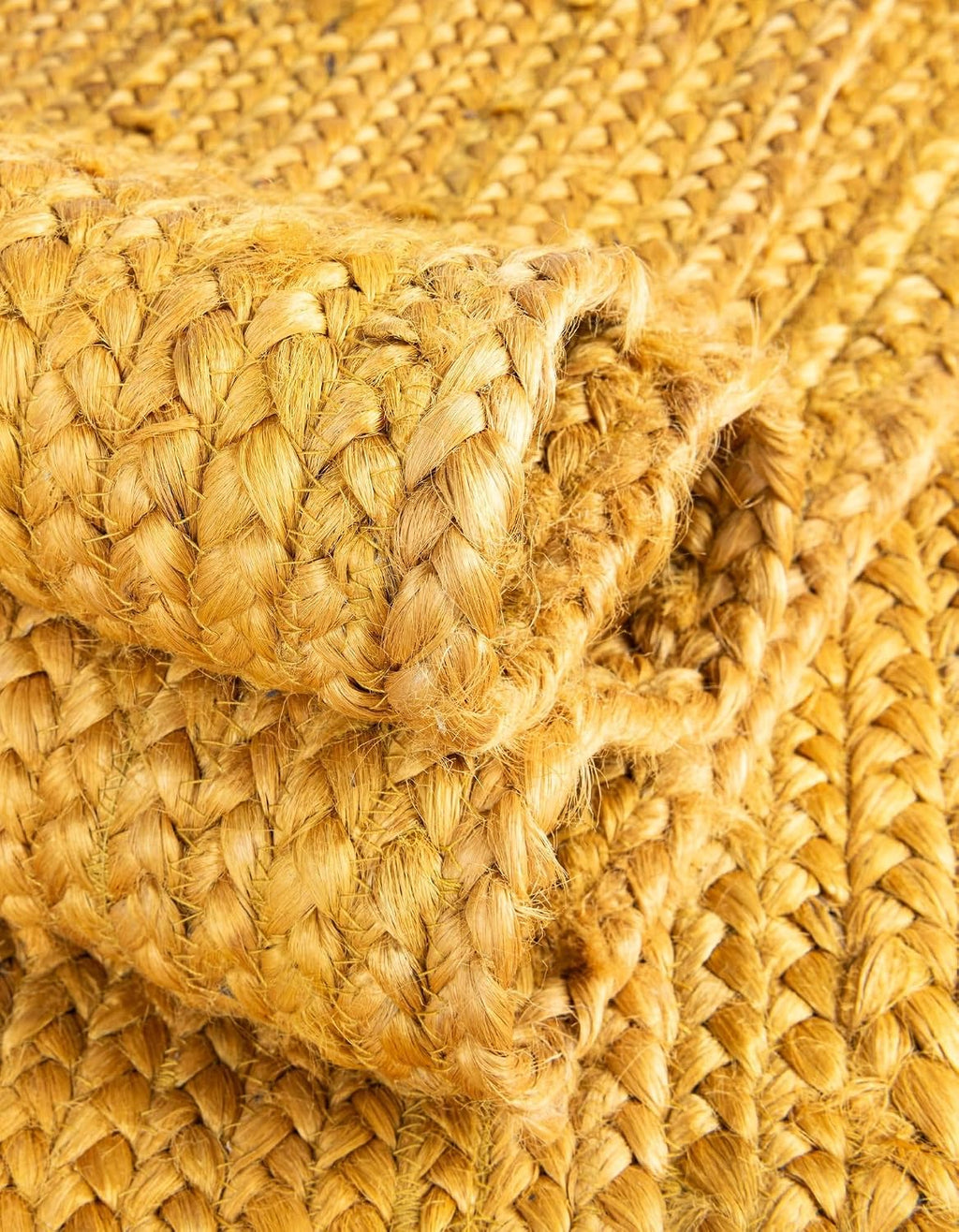 Unique Loom Braided Jute Collection Area Rug - Dhaka (1' 2" x 6' 1" Table Runner Yellow)