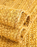 Unique Loom Braided Jute Collection Area Rug - Dhaka (1' 2" x 6' 1" Table Runner Yellow)