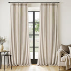 MIULEE Pinch Pleated Thick Linen Curtains 108 Inches Long 2 Panels by MIULEE