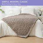Bigacogo Chunky Knit Throw Blanket - Image 3