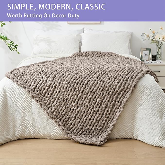 Bigacogo Chunky Knit Throw Blanket - Image 3