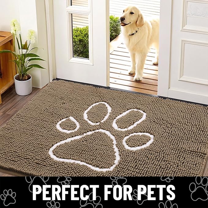 Smiry Dog Door Mat for Muddy Paws, Absorbent Dirt Trapper Non Slip Quick Dry - Image 7