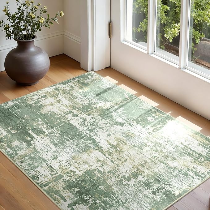 Washable Area Rugs 3'x5' Non-Slip Modern Abstract Soft - Image 2