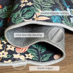Black Floral Entry Rug - Image 2