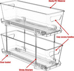 Simple Houseware 2 Tier Narrow Drawer Cabinet Pull-Out Organizer, Clear