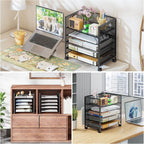 Simple Trending 5 Tier Paper Organizer, File Organizer for Desk, Black