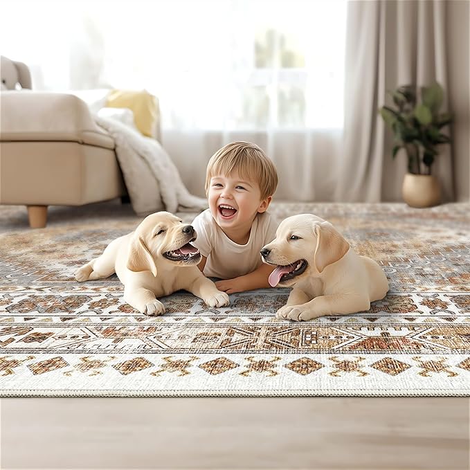 Washable Rugs 8x10 Area Rugs for Living Room, Non-Slip Backing Large Rug for - Image 9