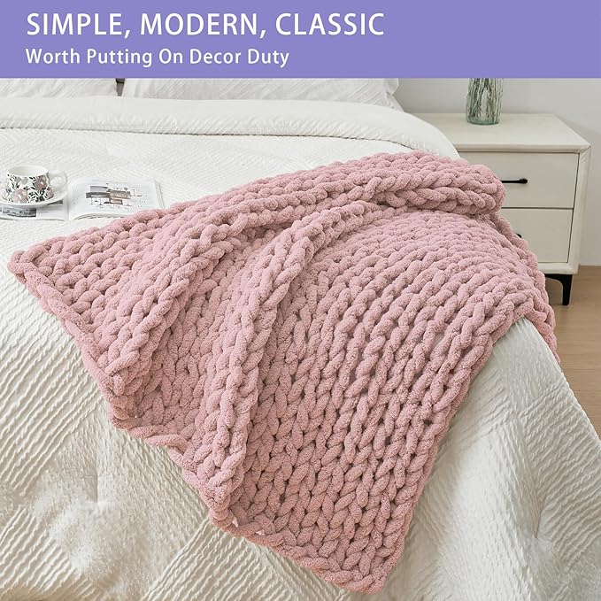 Bigacogo Chunky Knit Throw Blanket - Image 3