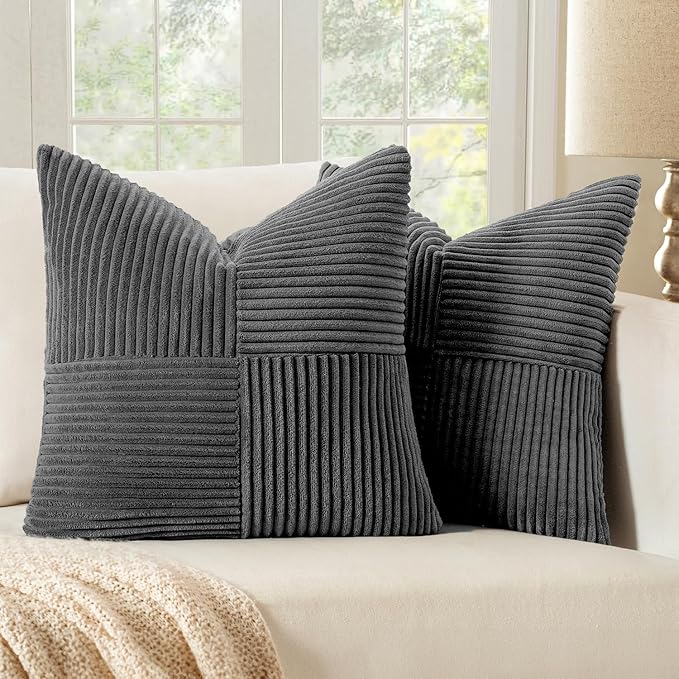 MIULEE Grey Decorative Throw Pillow Covers 20x20 Inch by MIULEE
